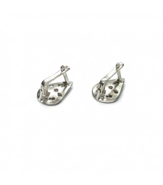 E000871 Genuine Sterling Silver Stylish Earrings Flowers Solid Hallmarked 925 Handmade